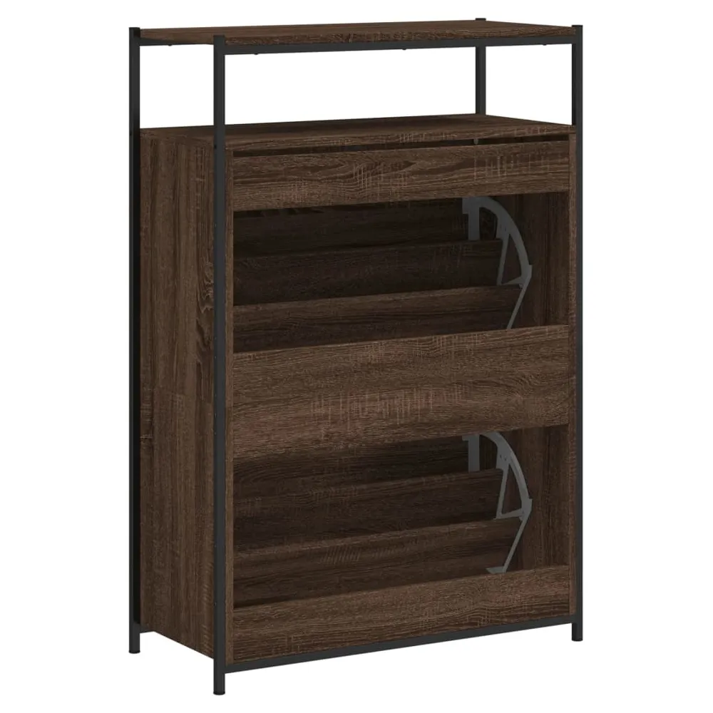 Meuble à chaussures 75 x 34 x 112 cm bois d'ingénierie marron 02_0043415