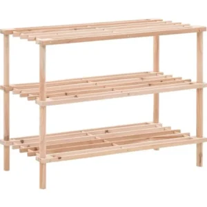 Range-chaussures à 3 étagères Bois de sapin robuste