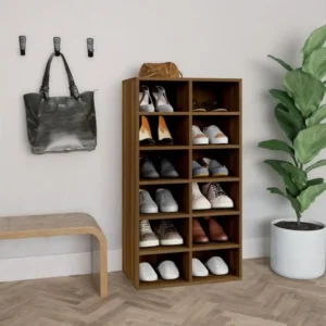 Étui de selle étagère à chaussures Chêne marron 54x34x100,5cm Bois ingénierie
