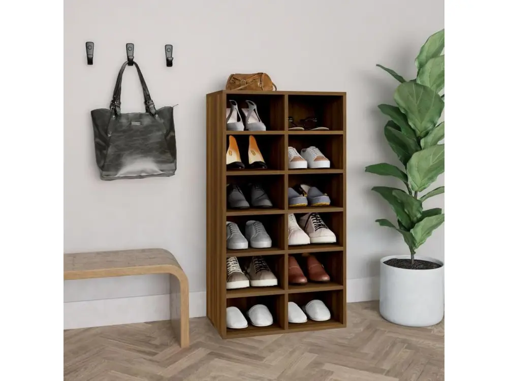 Étui de selle étagère à chaussures Chêne marron 54x34x100,5cm Bois ingénierie