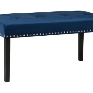 Velvet Bedroom Bench Marine Blue YORKTON