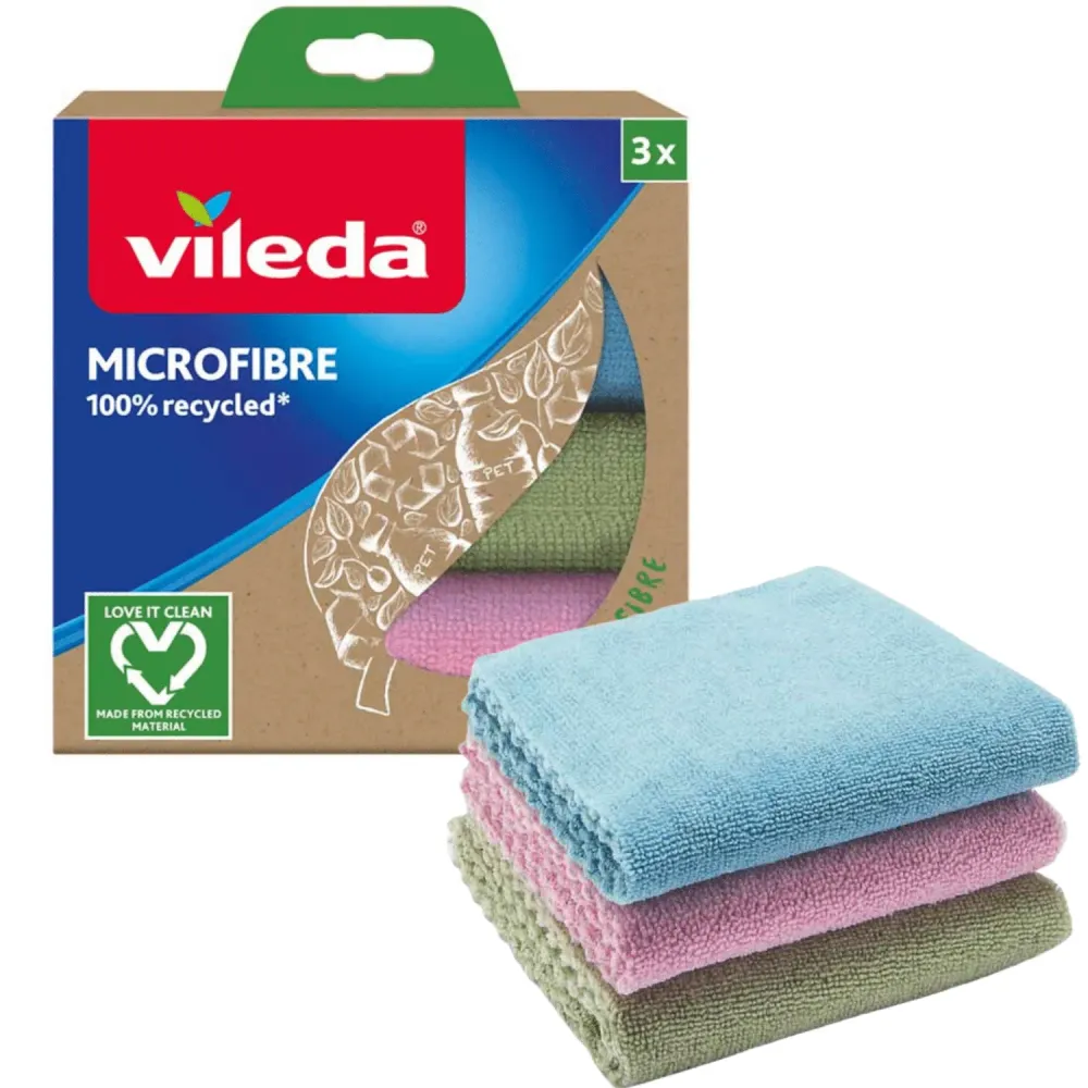 Lot de 3 chiffons en microfibre 100% recyclé Vileda