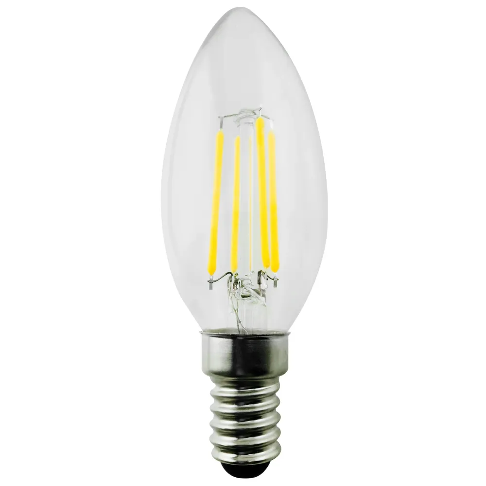 Maclean Energy MCE285 ampoule à filament LED E14, 4W 230V WW blanc torride 3000K 470lm bougie décorative rétro edison C37
