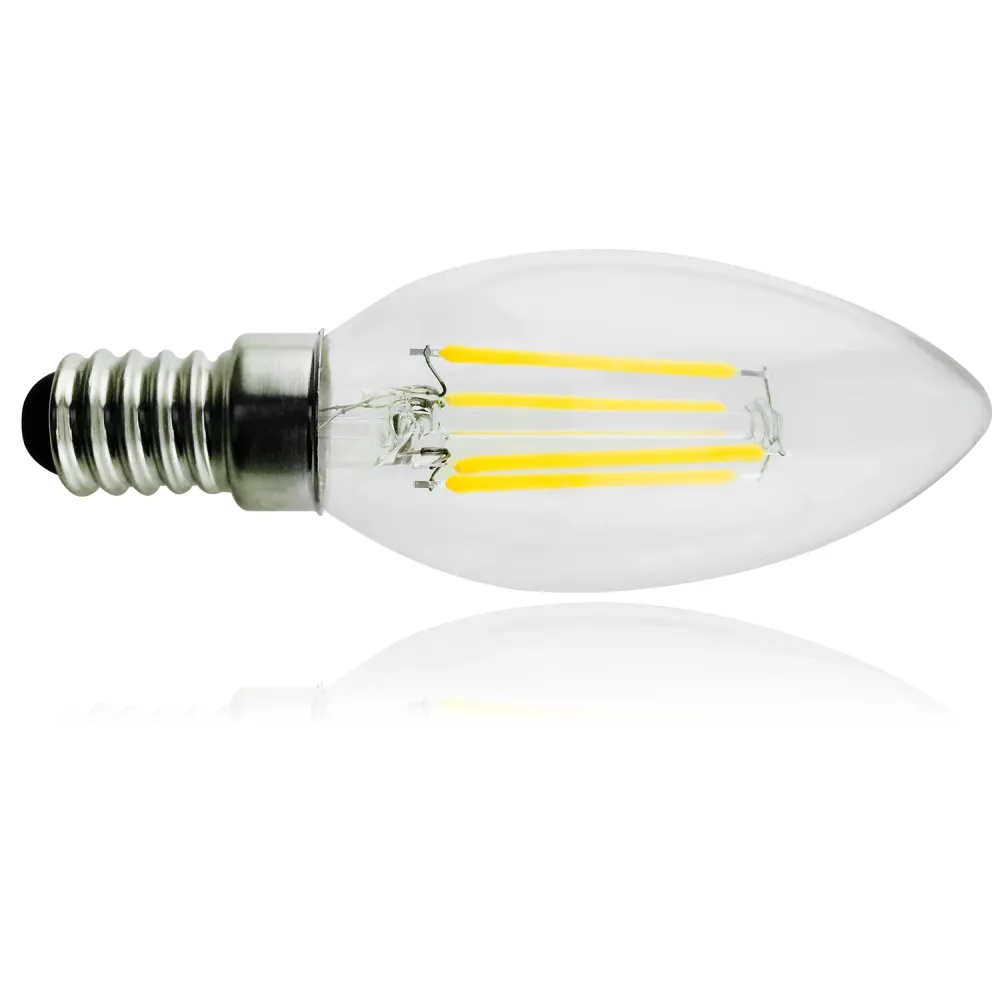 Maclean Energy MCE285 ampoule à filament LED E14, 4W 230V WW blanc torride 3000K 470lm bougie décorative rétro edison C37