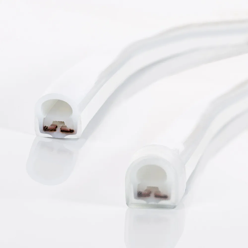 Tube néon adaptable LED dimmable 7.5W/m 220V AC 120 LED/m 50m semi-circulaire 180° jaune IP67 découpe 100cm