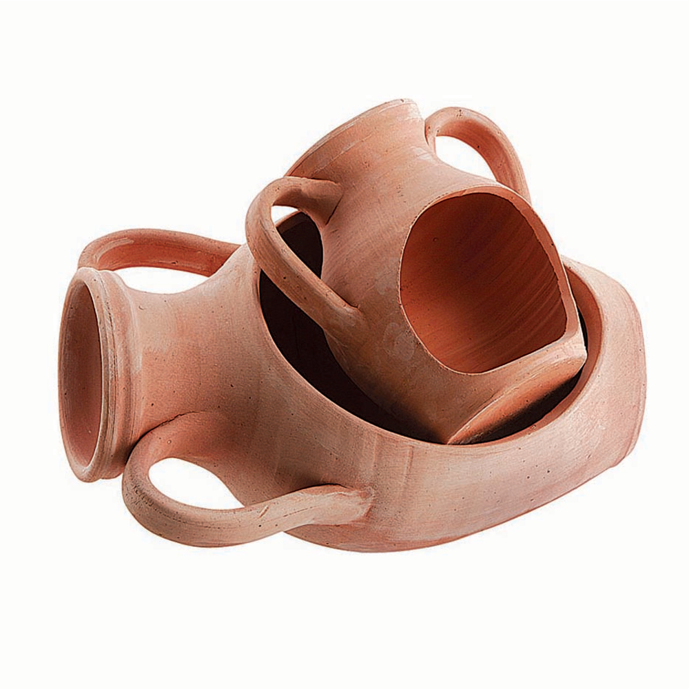 Amphore Tagliata en terre cuite avec anses - D.18 x H.30cm - Antico
