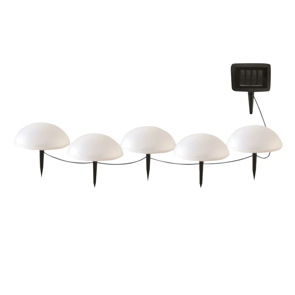5 demi boules lumineuses à piquer LED blanc HALF MOON 15 cm