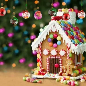 Toile de fond de Maison de bonbons de Noël Fond de vacances d'enfants pour la photographie CM-6522