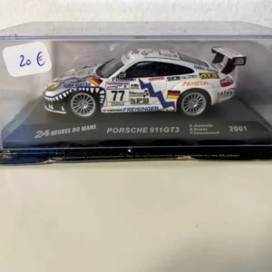Amortisseur arrière Porsche 911GT3 blanche numéro 77 - 24 heures du Mans de 2001