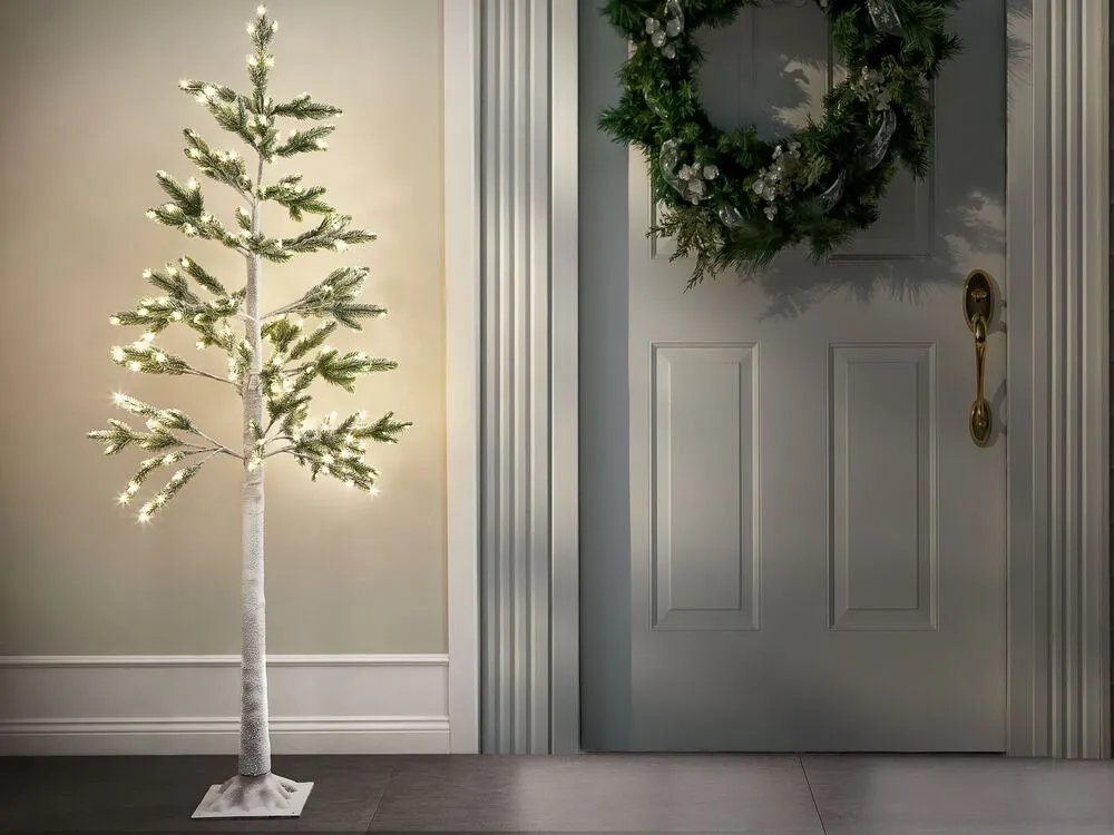 Arbre décoratif LED d'extérieur 180 cm blanc ALBIONI pour remplacement usure