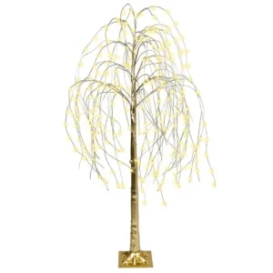 Arbre décoratif LED d'extérieur 180 cm doré BALIONI avec rivets de maillon