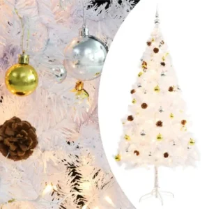 Arbre de Noël artificiel avec boules et LED blanc 180 cm pour remplacement usure