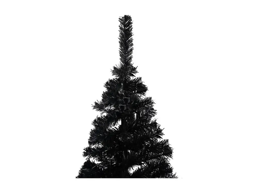 Arbre de Noël artificiel avec LED et boules Noir 180 cm VINYLE pour usage intensif