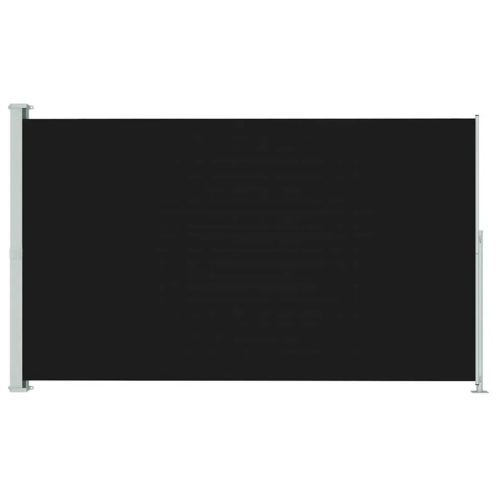 Auvent latéral rétractable de patio 180x300 cm Noir en acier inoxydable