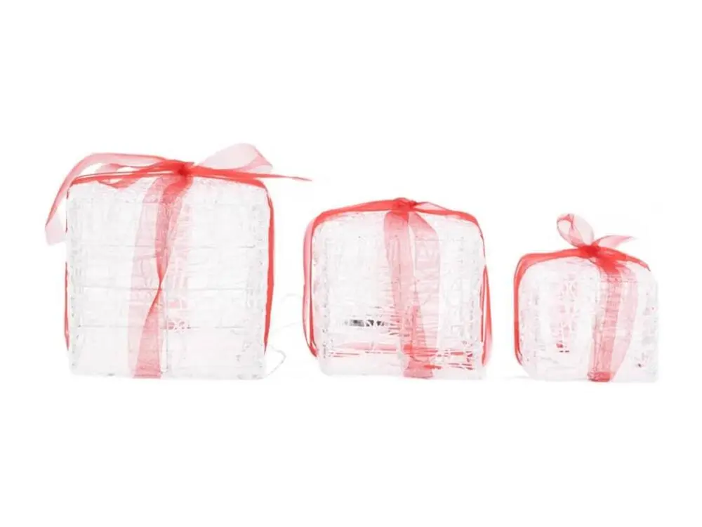 Boîtes-cadeaux de Noël décoratives 3 pcs Acrylique colorées avec meilleure adhérence