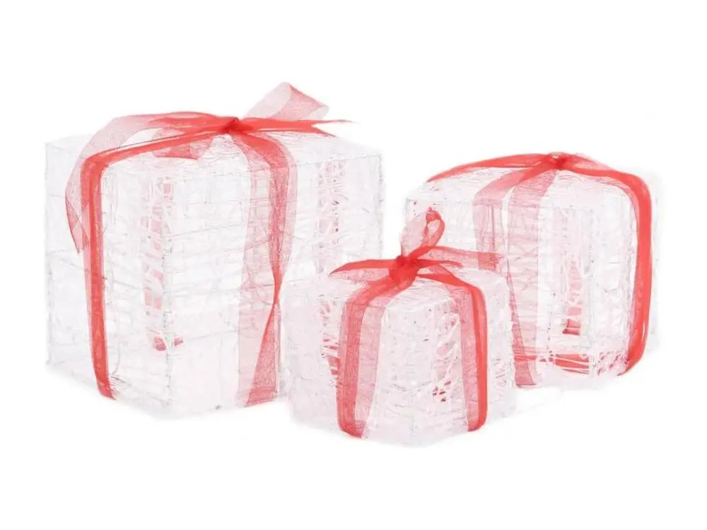 Boîtes-cadeaux de Noël décoratives 3 pcs Acrylique colorées avec meilleure adhérence