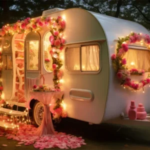 Certifié OEM Fleur ambiance lumineux Caravane Toile de fond M1-09