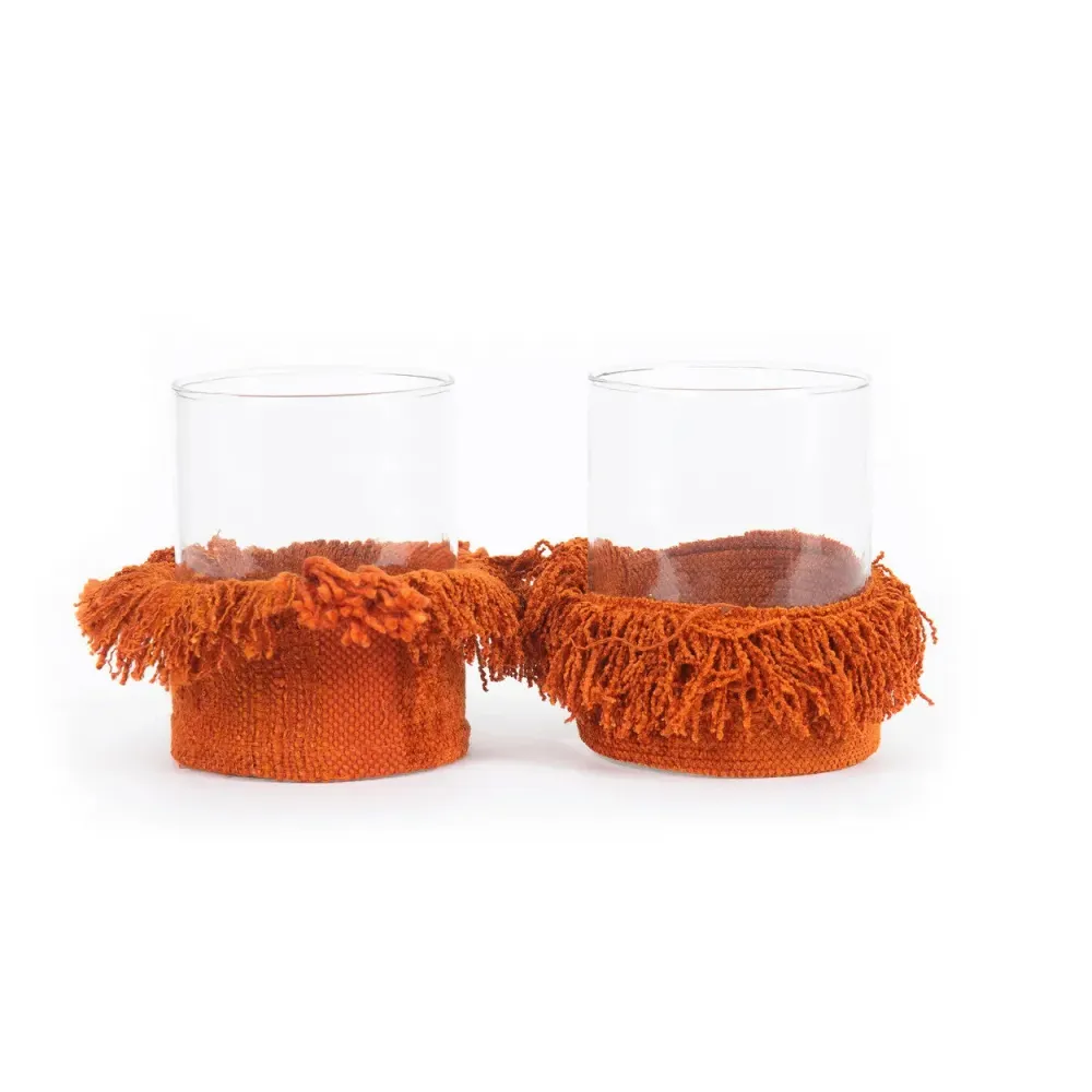 Chaîne de transmission Oh My Gee Candle Holder - Rust En velours - L