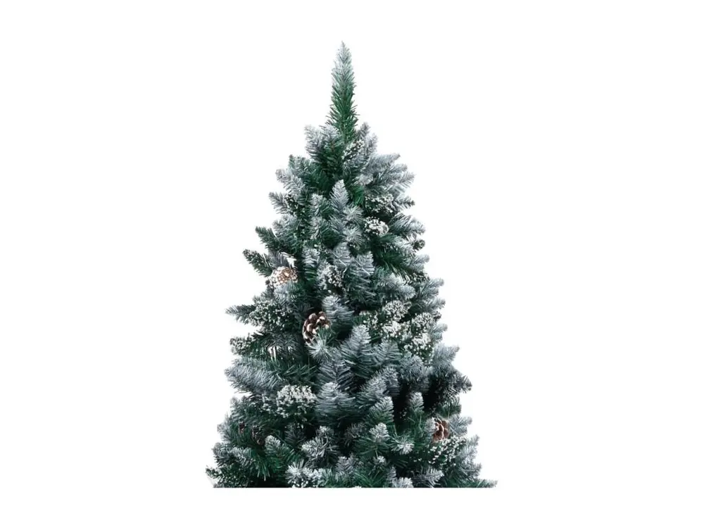Échappement complet Arbre de Noël artificiel LED et boules et pommes de pin 180 cm