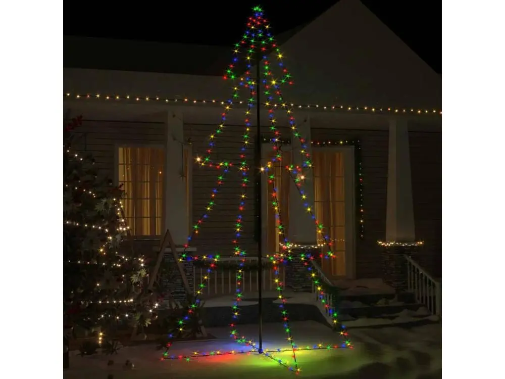 Échappement complet Arbre de Noël cône 360 LED d'intérieur/d'extérieur 143x250 cm
