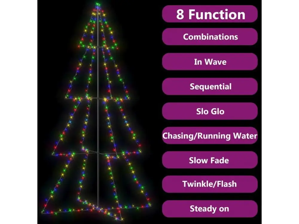 Échappement complet Arbre de Noël cône 360 LED d'intérieur/d'extérieur 143x250 cm