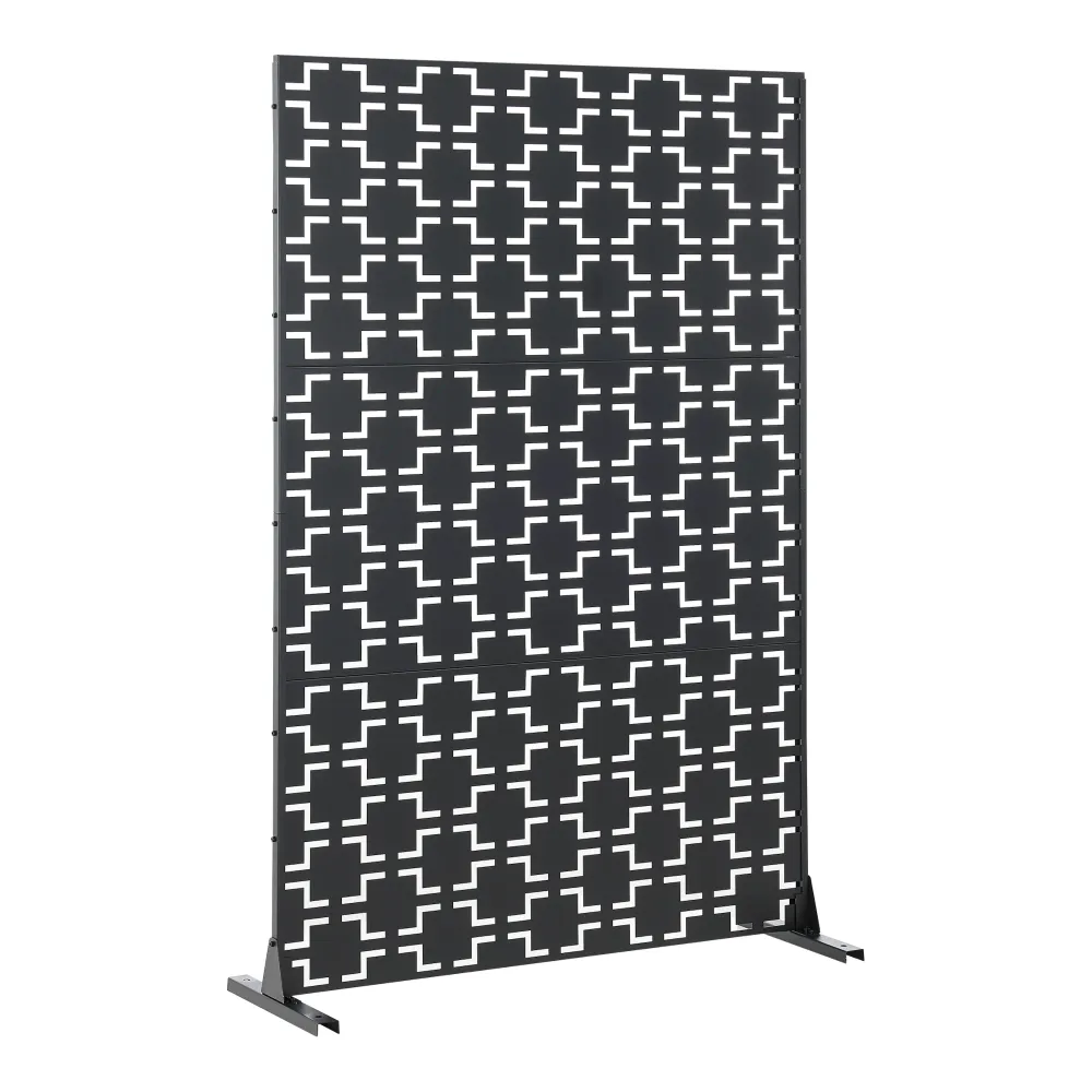Échappement complet Cloison de séparation pour extérieur et intérieur 180 x 120 x 40 cm acier galvanisé noir 03_0009268