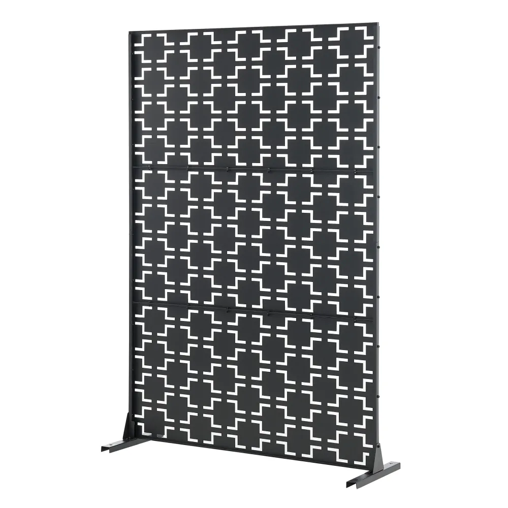 Échappement complet Cloison de séparation pour extérieur et intérieur 180 x 120 x 40 cm acier galvanisé noir 03_0009268