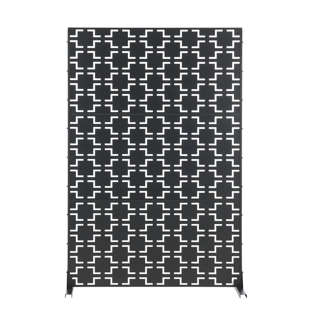 Échappement complet Cloison de séparation pour extérieur et intérieur 180 x 120 x 40 cm acier galvanisé noir 03_0009268