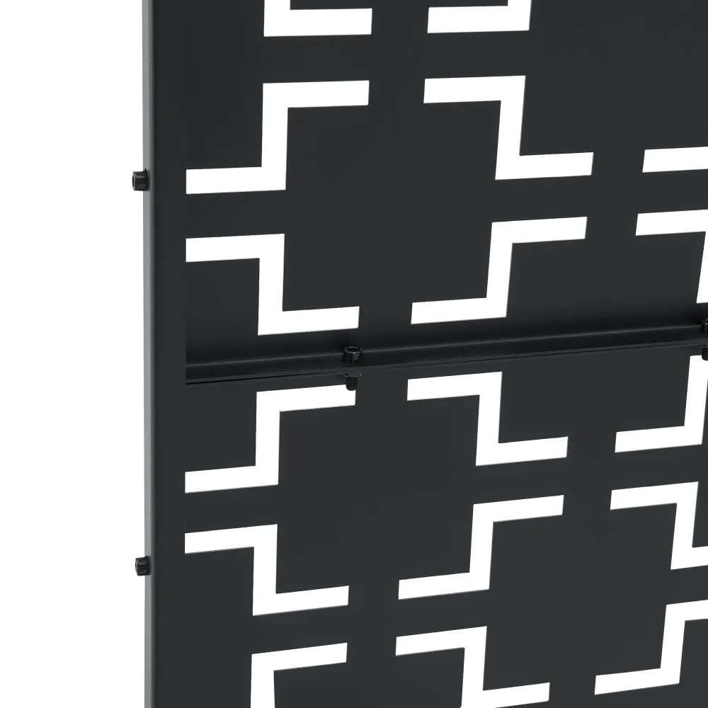 Échappement complet Cloison de séparation pour extérieur et intérieur 180 x 120 x 40 cm acier galvanisé noir 03_0009268