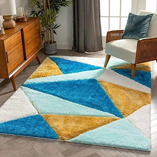 Échappement complet Soigné Multicolour Geometric Shaggy Carpet