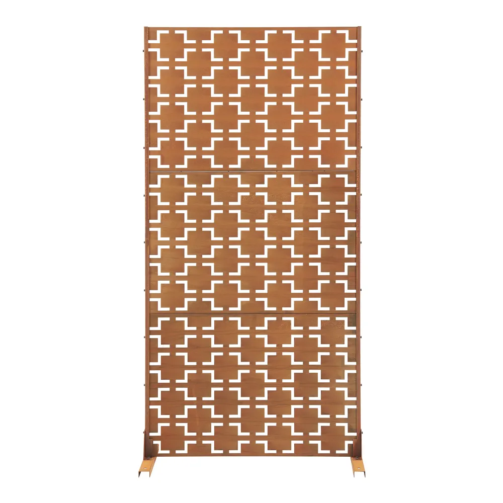 Cloison de séparation pour extérieur et intérieur acier galvanisé 180 x 90 x 40 cm acier galvanisé rouille 03_0009271 avec...