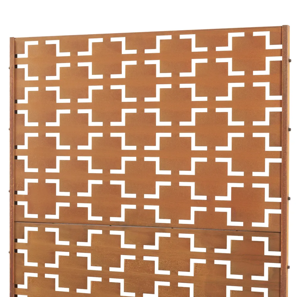 Cloison de séparation pour extérieur et intérieur acier galvanisé 180 x 90 x 40 cm acier galvanisé rouille 03_0009271 avec...
