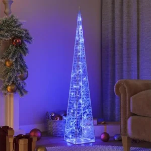 Cône lumineux décoratif à LED Acrylique Bleu 120 cm avec rivets de maillon