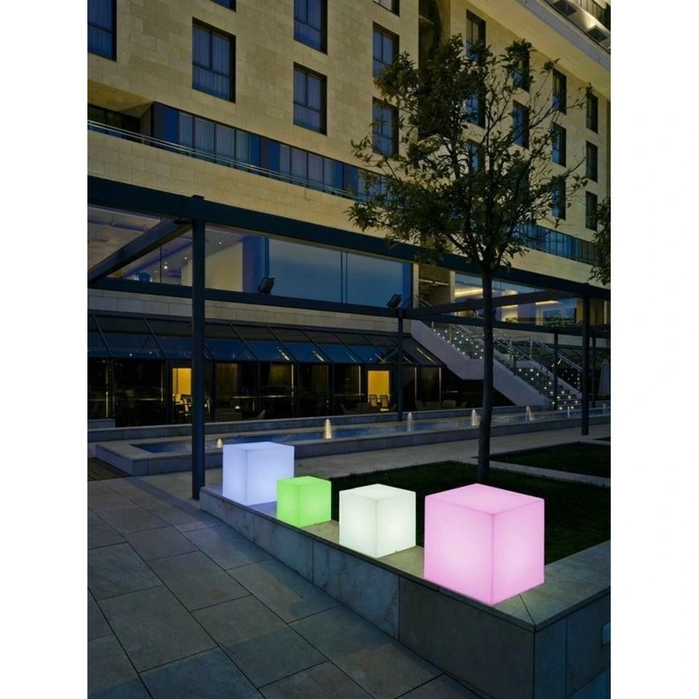 Cube lumineux 45cm outdoor Solaire+Batterie à autonomie renouvelable LED/RGB pour quads utilitaires