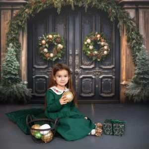 Décoration de Noël pour la porte d'entrée Toile de fond M10-58