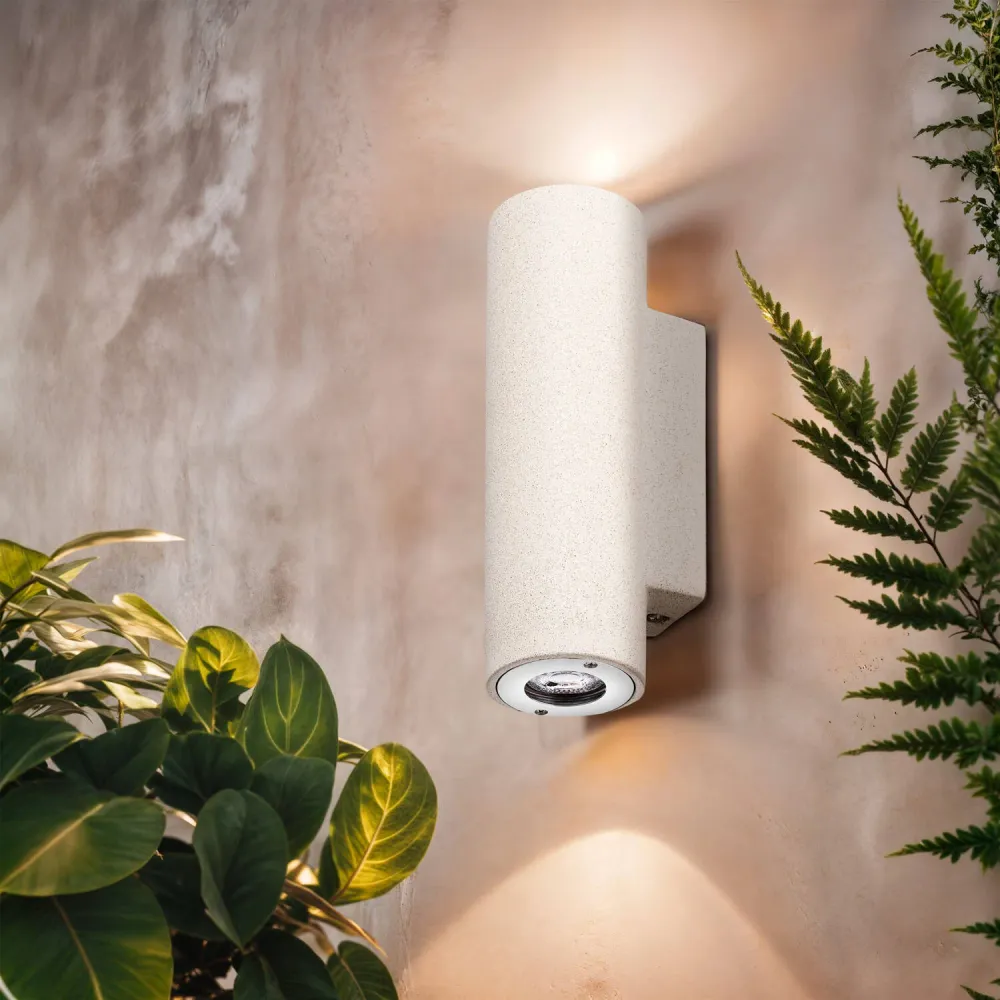 Disque de frein perforé Applique extérieure en ciment avec éclairage LED à doublement face