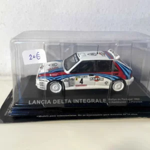Disque de frein perforé Lancia Delta Intégrale blanche, bleue et rouge numéro 4 - rallye du Portugal de 1992