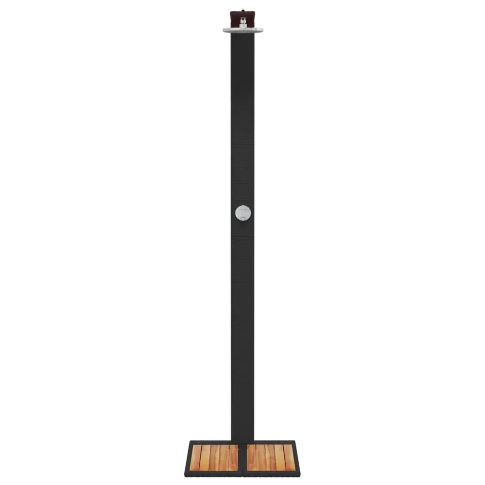 Douche d'extérieur 50 x 55 x 224 cm résine tressée bois acacia Noir jais 02_0042018