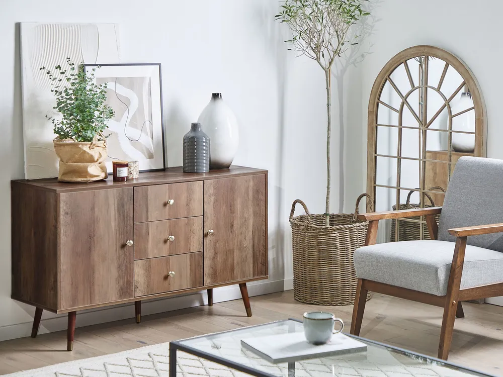 3 Drawer Sideboard Light Wood ULIKA pour amélioration performances