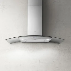 Elica 90cm Curved Glass Cooker Hood/Extractor Effet argent