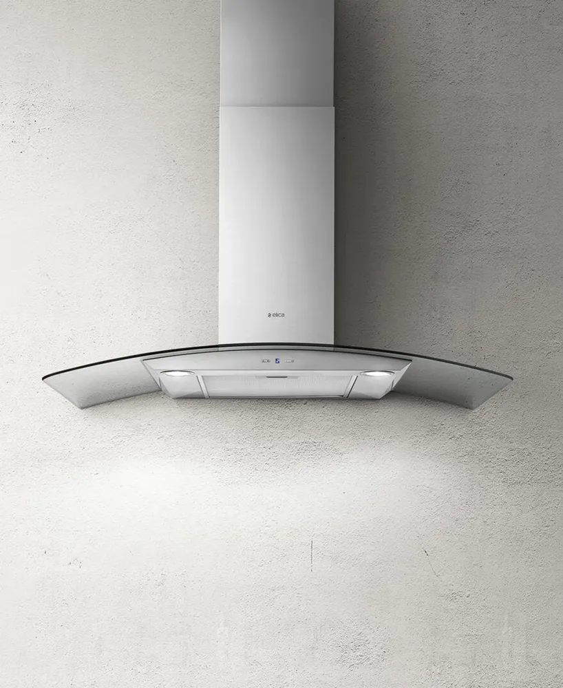 Elica 90cm Curved Glass Cooker Hood/Extractor Effet argent