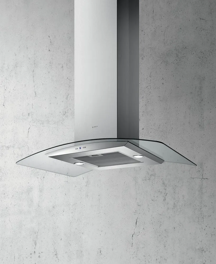 Elica 90cm Curved Glass Cooker Hood/Extractor Effet argent
