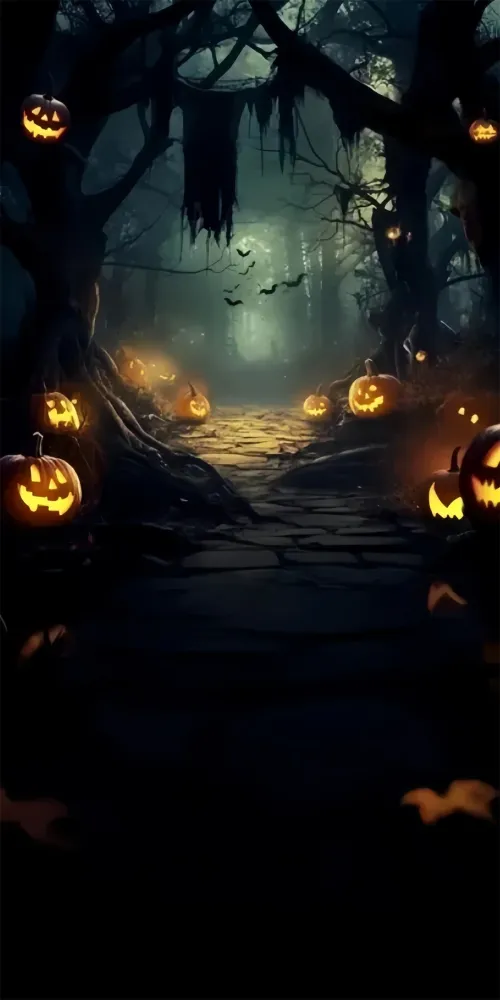 Filtre à air sport Toile de fond Sweep Halloween Photo Chemin de Citrouilles Minuit TWW6-74