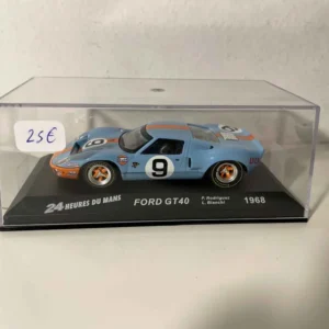 Ford GT40 bleue et orange (couleurs de GULF) numéro 9 - 24 heures du Mans de 1968 pour usage intensif