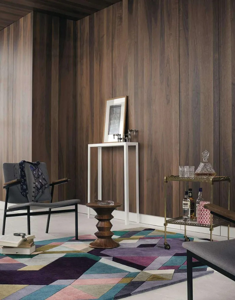 Geometric multicolour Hand Tufted Rug en acier inoxydable