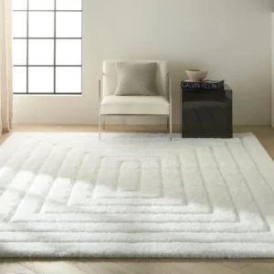 Handcrafted Pure Blanc pur Shaggy Carpet