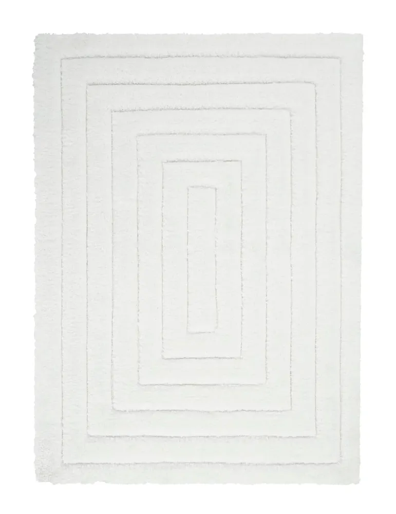 Handcrafted Pure Blanc pur Shaggy Carpet