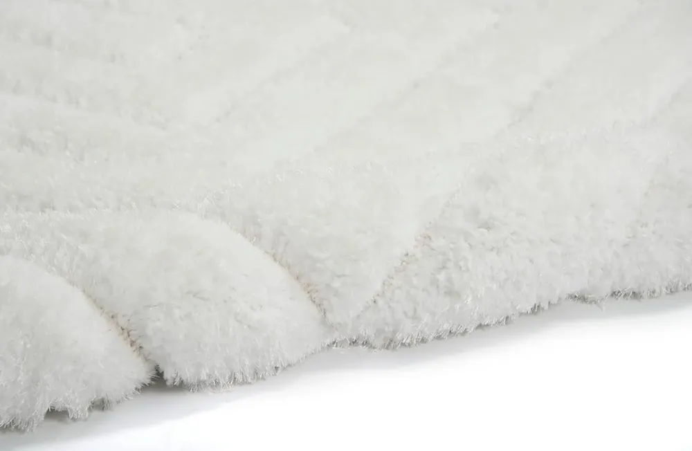 Handcrafted Pure Blanc pur Shaggy Carpet