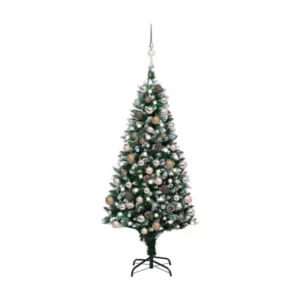 Haute Performance Arbre de Noël artificiel LED et boules et pommes de pin 180 cm
