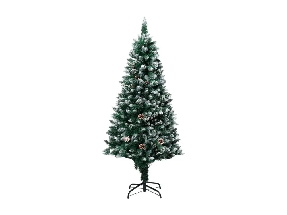 Haute Performance Arbre de Noël artificiel LED et boules et pommes de pin 180 cm